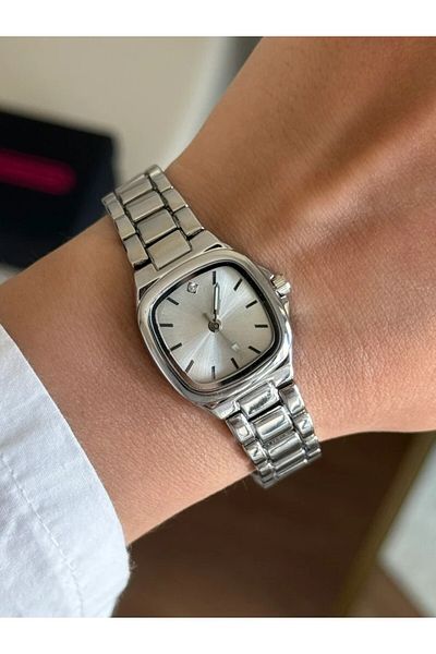 RoseandRoses Marvace Square Case Women Wrist Watch Silver (White Dial)