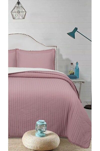 Bikaya Home Ponponlu Çift Kişilik 3 Parça Yatak Örtüsü Seti -260x240 cm