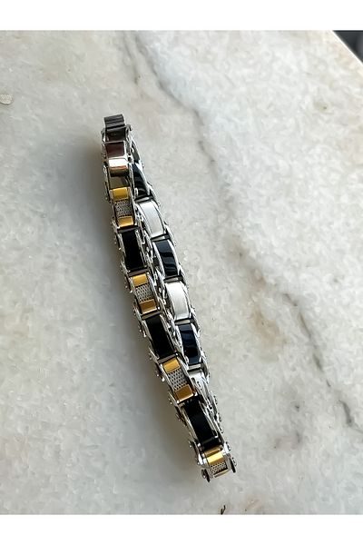 Naviforce Originaldouble-Sided Use Stainless Colorfast Steel Men's Bracelet