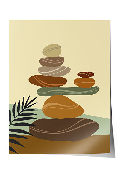 Zestia Poster fără ramă, Pietre Zen, Compoziție de stâncă în echilibru Poster...