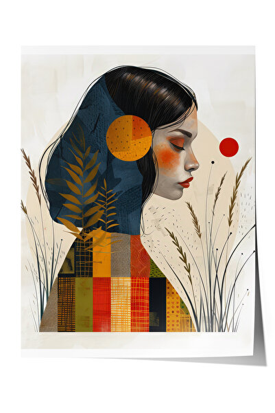 Zestia Poster fără ramă, Portret de femeie, Motiv natură și soare, Poster cu ...