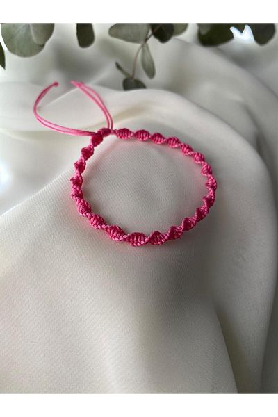 sabiha aksesuar Spiral Macrame Weave Rope Bracelet,Water Resistant, Adjustable Handmade Unisex Bracelet