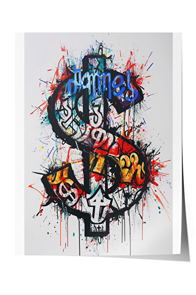 Zestia Poster fără ramă, stil graffiti, cu slogan tipografic, numărul posteru...