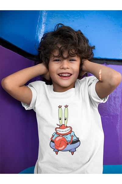 SEVBANO Patrick Printed Unisex Spongebob Cartoon Children's T-Shirt (1-12 Years)