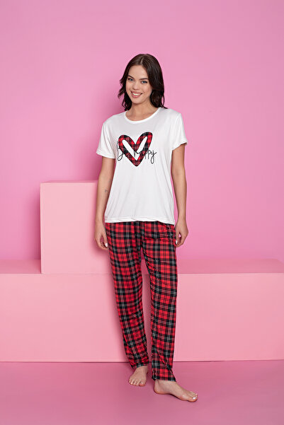 rindahomewear Women's milan patterned short sleeve pajama set