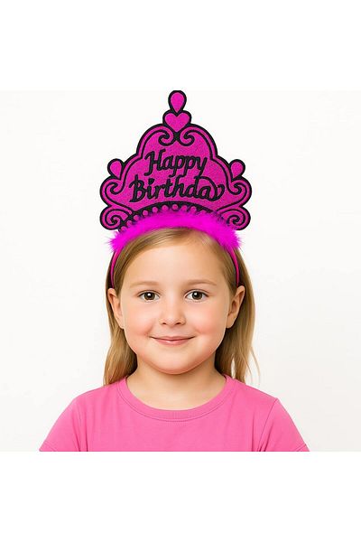 doremodam Fuchsia Happy Birthday Princess Crown – Birthday Crown Accessory - 718056-1453