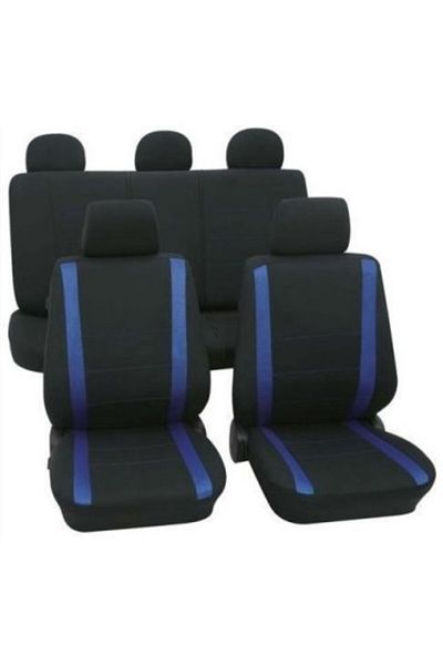 PETEX Set huse universale pentru scaune Samoa, negru-albastru