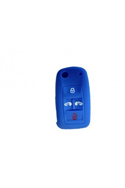 Xenon Bright VW θήκη κλειδιού αυτοκινήτου από σιλικόνη με 4 κουμπιά Μπλε