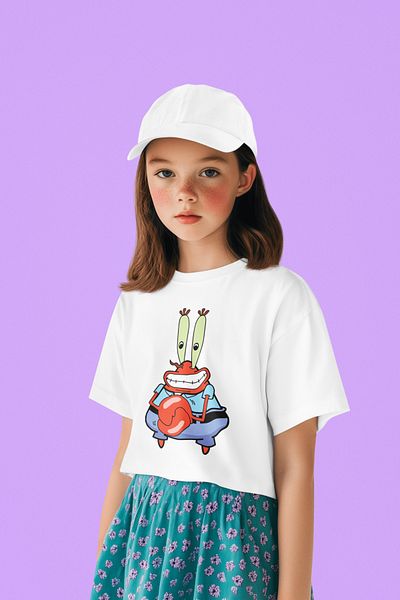 SEVBANO Patrick Printed Unisex Spongebob Cartoon Children's T-Shirt (1-12 Years)