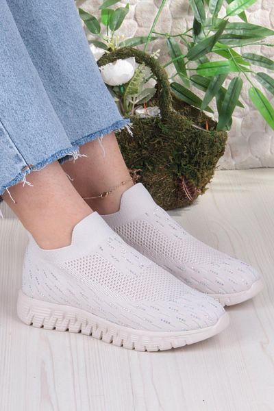 fort 5060 Divamod Light Comfortable Stone Detailed Mesh Women's Shoes