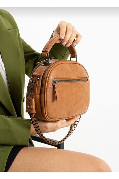 eflanmoda Mega 4 Compartments Soft Leather Women's Shoulder Bag with Two Straps