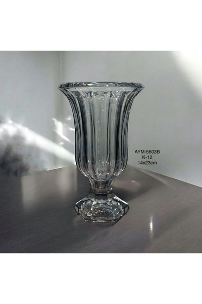 Hinora Κρυστάλλινο Διακοσμητικό Κομψό Βάζο 14x23cm