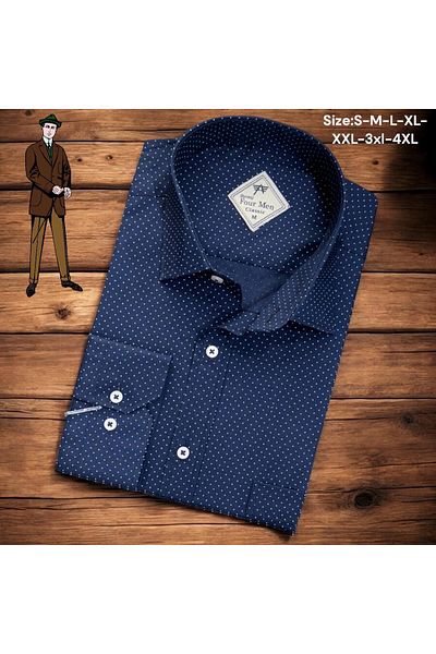 EREN STYLE Cămașă albastră din in, clasică, 100% bumbac, cu mânecă lungă, anti-transpirație, cu o singură buzunar (model obișnuit)