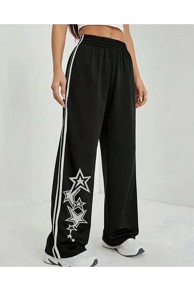 Touz Moda Y2K Stars Oversize ελαστικό φαρδύ αθλητικό παντελόνι