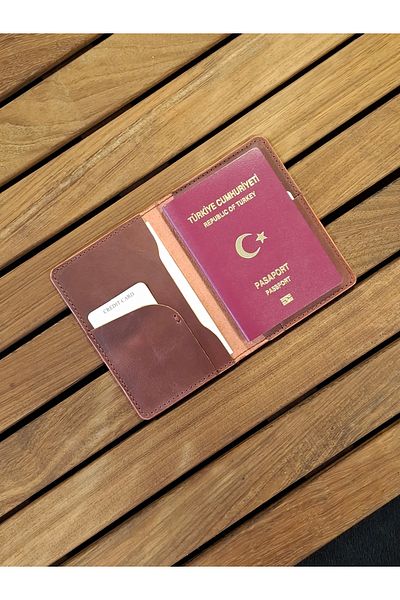MAT Deri Passport Cover Genuine Leather Travel Wallet Passport Holder
