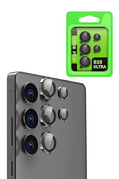 cepmoda سامسونج جالاكسي "S25 ULTRA" متوافق مع HD "KAMERA LENS PROTECTOR" زجاج مقسى ثلاثي الأبعاد - أسود
