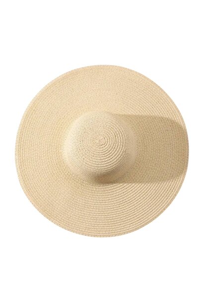OEM Women's Large Hat, Boho Style, Straw Material, Light and Elegant, Beige