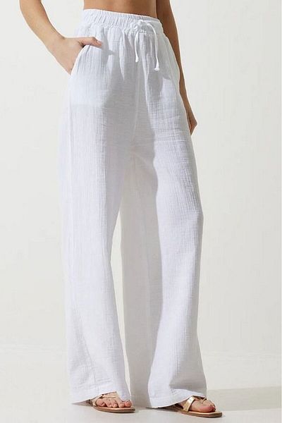 Shiron Sportswear&Company Luxury Quality Wide Leg Muslin Women's Palazzo Trousers