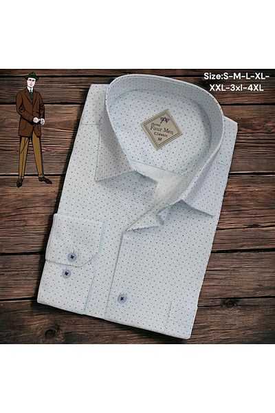 EREN STYLE Cămașă albă din in, clasică, 100% bumbac, cu mânecă lungă, anti-transpirație, cu o singură buzunar (model normal)