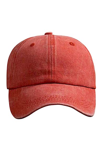 OEM Unisex Denim Cap – Retro Casual Cap with Curved Brim, Orange