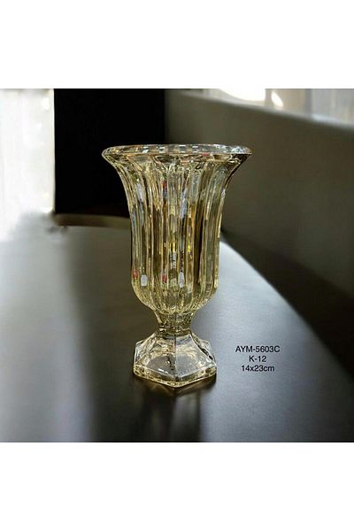 Hinora Κρυστάλλινο Διακοσμητικό Κομψό Βάζο 14x23cm