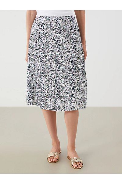 LC Waikiki Green Floral A-Line Skirt with Elastic Waist -Akrglobal-