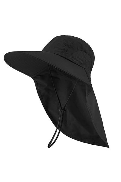 OEM Hiking and fishing hat, large brim, UV protection, side ventilation, unisex, Black
