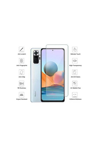 SepetBudur Xiaomi Redmi Note 10 Compatible Premium Screen Protector 9h Hard Tempered Unbreakable Glass Protection Transparent