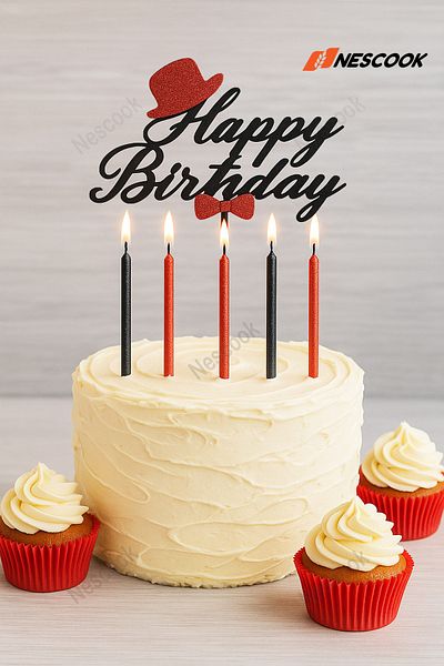 nescook Cake Candle + Cake Topper + 12 Cupcake Capsules + Birthday + Father's Birthday