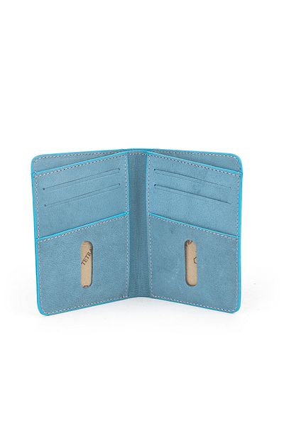Ziya , Unisex Genuine Leather Card Holder 1539852Z02 Blue