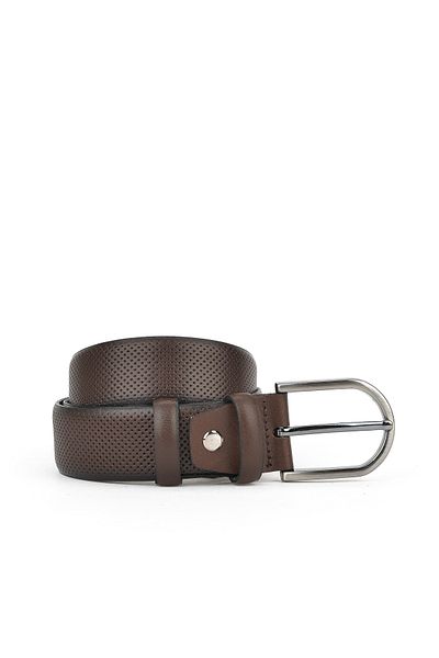 Ziya , Genuine Leather 3.5 cm Men's Belt 1519862Z578 Brown
