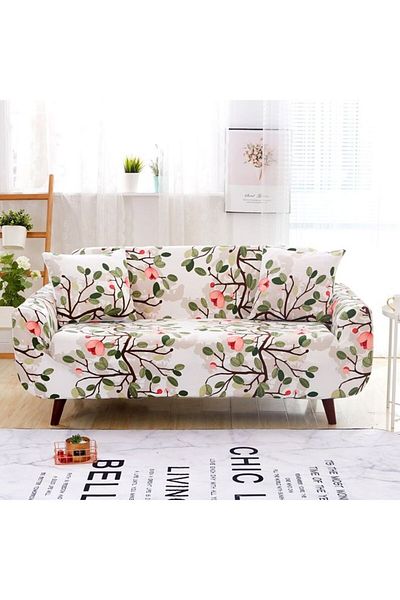 COOYA Simple Stretch Sofa Cover, Decorative Patterned Soft Living Room Sofa Cover, 190 X 230cm
