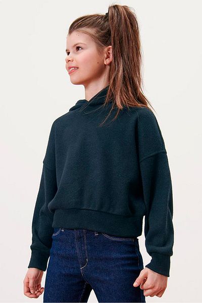 Tchibo Kids Girl Long Sleeve Textured Hoodies, Navy
