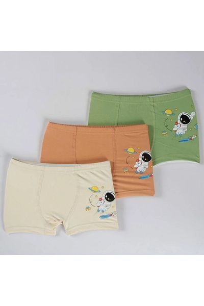 Yağmur Giyim Diamond Mixed Pattern 3-Piece Boy Boxer Set B-77