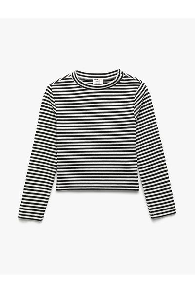 Koton Long Sleeve Crew Neck Camisole Striped T-Shirt
