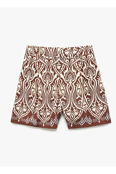 Koton x Melis Agazat Kahverengi Kadın Loose Fit Şort 5SAK40115EW