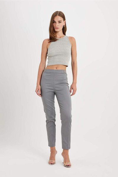 DeFacto Sigaret Satin Fabric Pants Regular Waist Straight Leg J8743Az25Sm