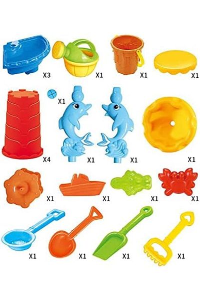 Toybox مجموعة ألعاب طاولة رملية مائية للشاطئ للأطفال، صندوق رمل للأطفال، أدوات حفر، صندوق رمل للأطفال في الهواء الطلق