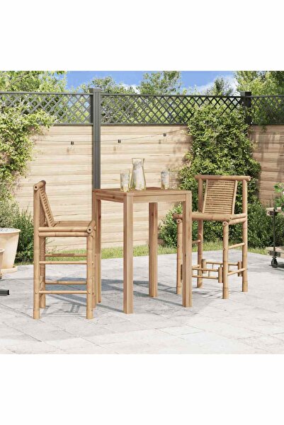 vidaxl كراسي بار من الخيزران، قطعتين