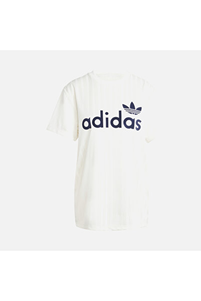 adidas Γυναικείο μπλουζάκι adidas JC7700-K Boyfriend - Γραμμικό γραφικό, λευκό