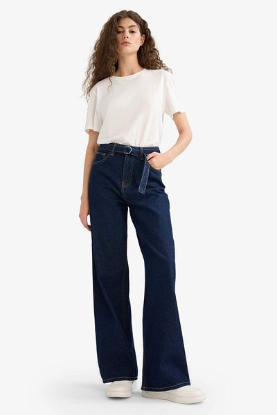 DeFacto Wide Leg Normal Waist Straight Leg Long Jean Pants E9113Ax25Au