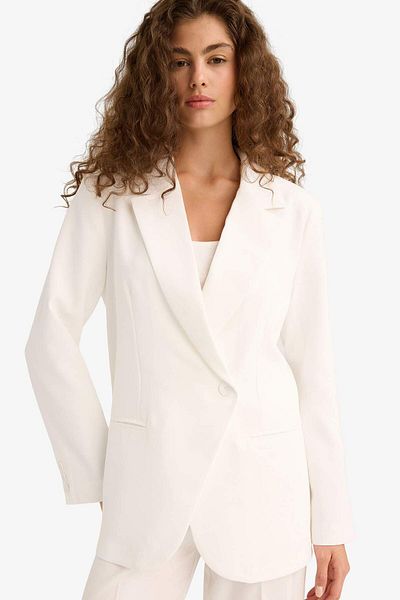 DeFacto Fitted Jacket Collar Taffeta Crepe Blazer Jacket F8035Ax25Au