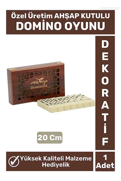 Wolawood Handmade Luxury Turkey Written Wooden Boxed Domino Set Intelligence and Strategy Game Gift Special Design