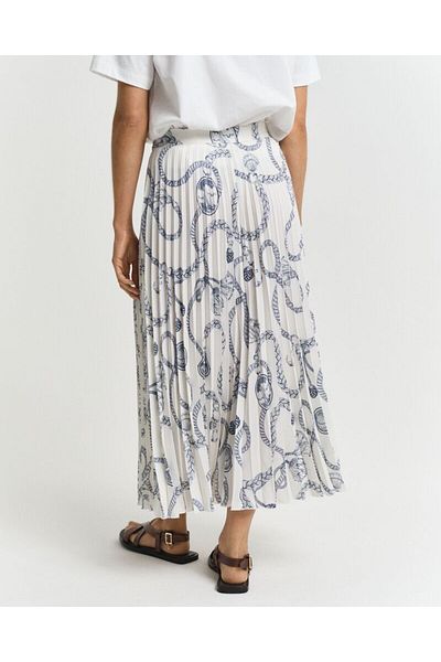 Gant Sailing Print Pleated Skirt