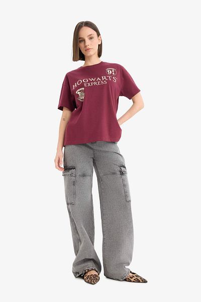 DeFacto Coool Harry Potter Oversize Wide Fit Back Printed Short Sleeve T-Shirt E9850Ax25Au