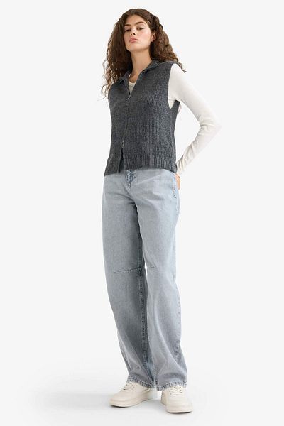 DeFacto Regular Fit Half Turtleneck Zipper Sweater E8195Ax25Wn