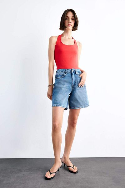DeFacto Regular Fit Jean Shorts F9562Ax25Sm