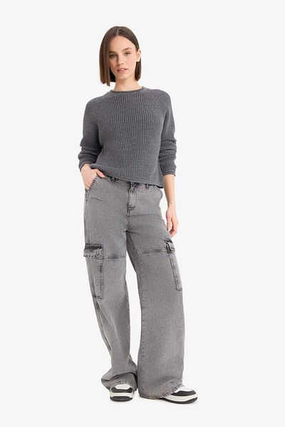 DeFacto Coool Regular Fit Pulover cu Guler Rotund L2567AZ25WN
