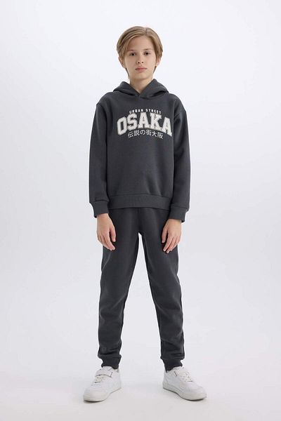 DeFacto Boy's Regular Fit Hooded Thick Sweatshirt Fabric Sweatshirt D4347A824Wn