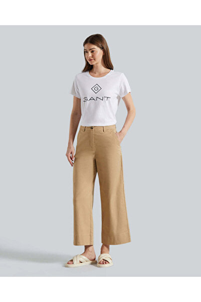 Gant WIDE LEG CROPPED COTTON PANTS